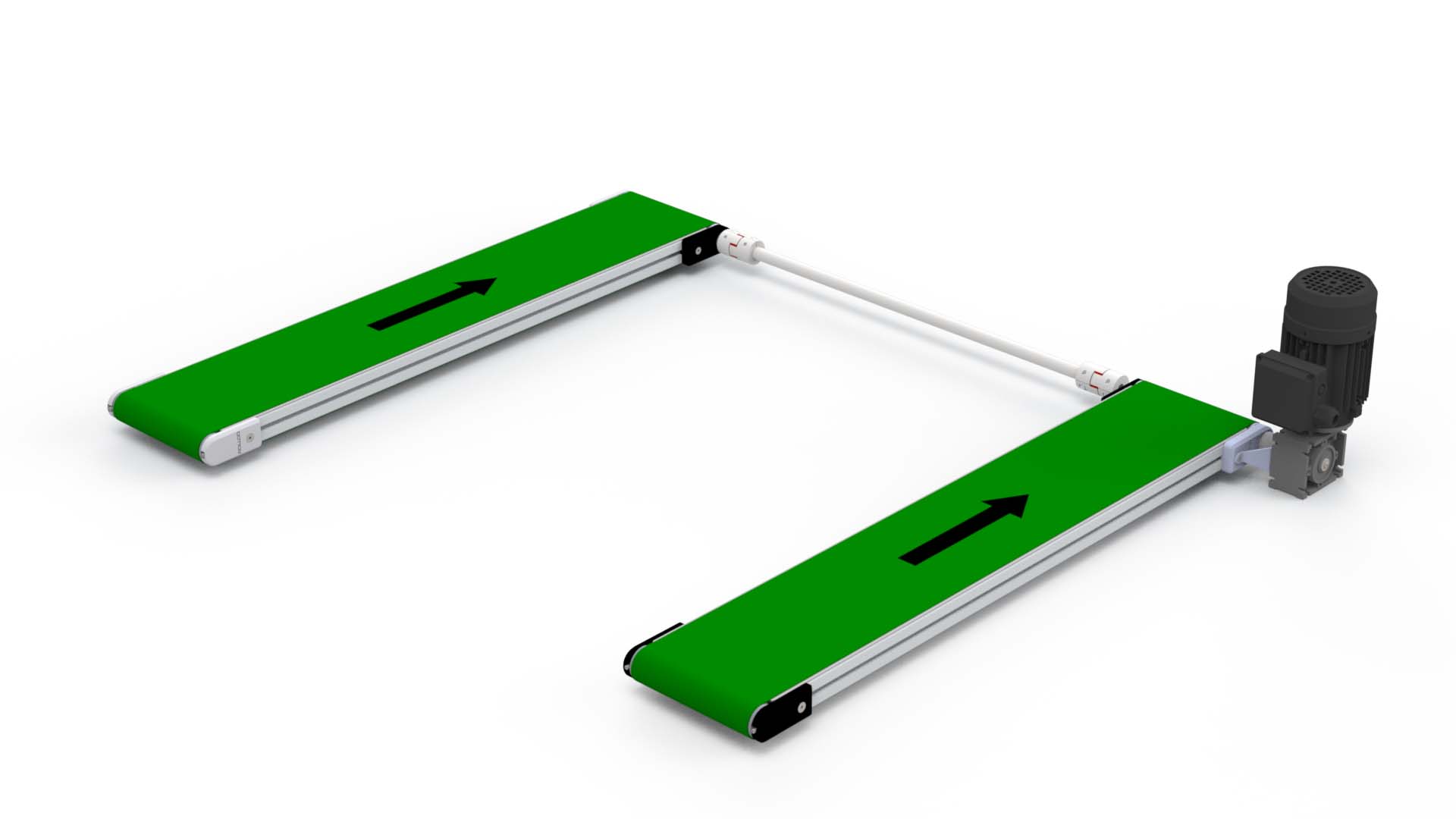 belt conveyors and synchronizing shaft.