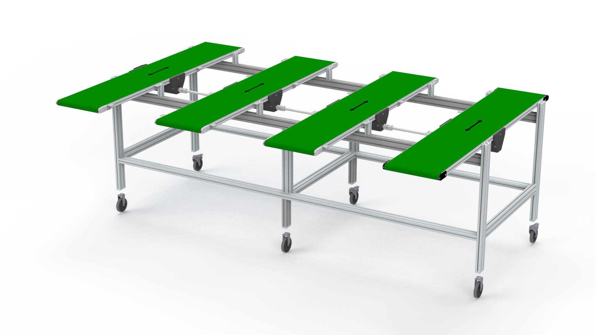 Belt conveyors operated synchronously