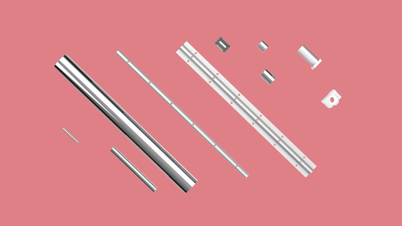 Hardened steel shafts and ballbushings