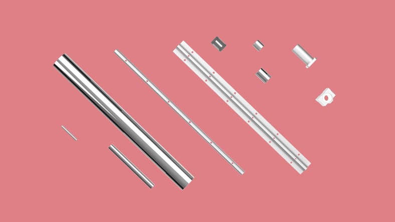 Ball bearings and hardened steel shafts – a flexible linear guide for many types of machines